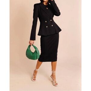 NWT RACHEL PARCELL ponte jacket in black